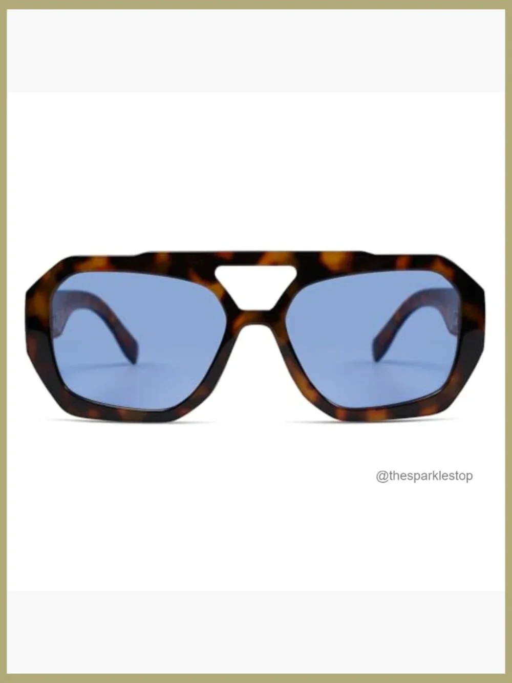 Polarized Aviator Sunglasses with Hexagonal Square Frame - Picture 3 of 7